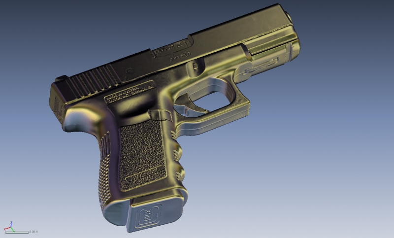 Glock 19 rendering from 3D Scan data