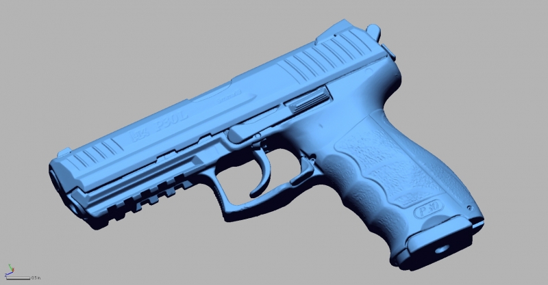 HK P30L 9mm 3D Scanning & Inspection of Weapons