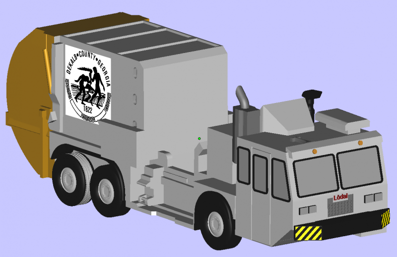 CAD model of a garbage truck ready for 3D printing