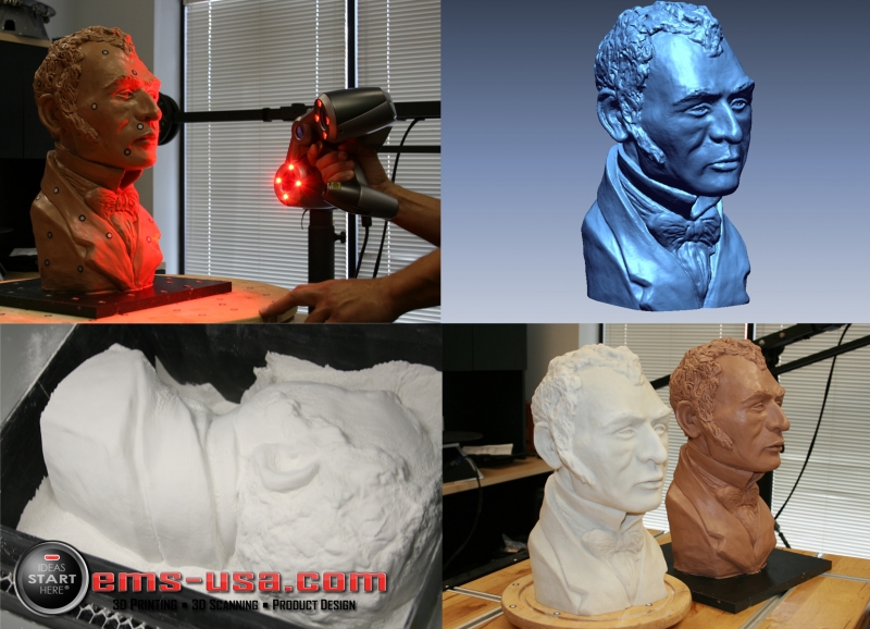 3D scan and 3D print of clay sculpture