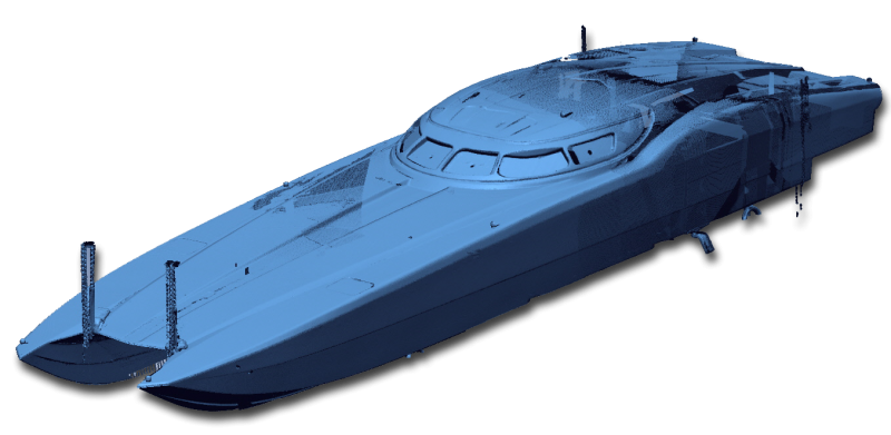 3D scan of a race boat