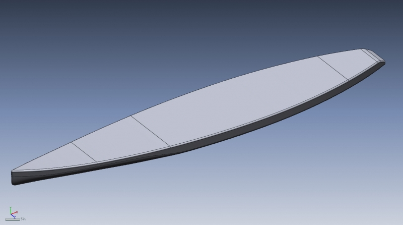 3D CAD model of a paddle board