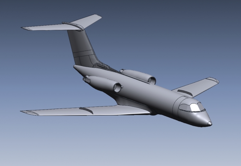 3D CAD model of a Gulfstream aircraft