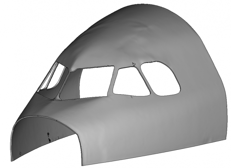 CAD model of aircraft shell from 3D scan data
