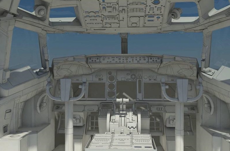 3D CAD model of a cockpit