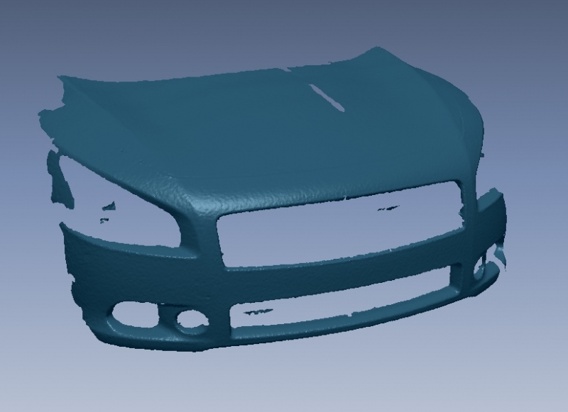 Single scan of car front end