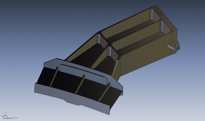Aerospace structural member feature based solid model rendered