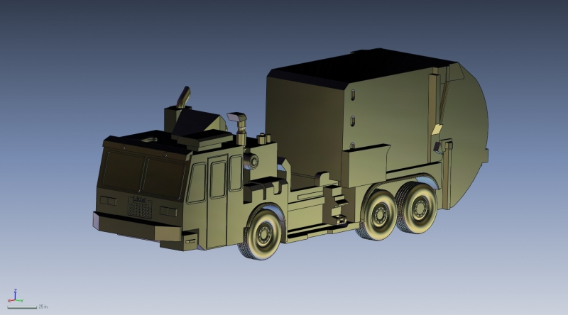 CAD model of Garbage truck